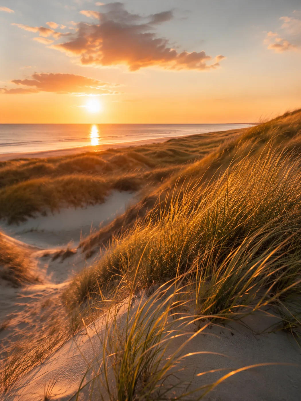 Sonnenuntergang über den Dünen